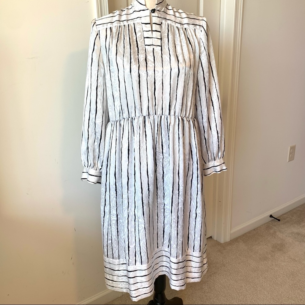 Vintage BROWNSTONE STUDIO Lightweight Striped Long Sleeve Dress—SZ. 4